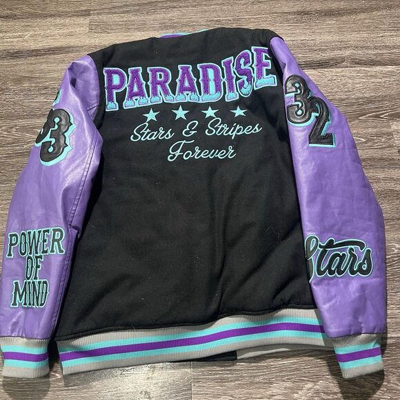 Black and Purple Varsity Jacket - Picture 6 of 10